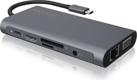 USB C-Hub Docking Station 10in1, IcyBox Raidsonic